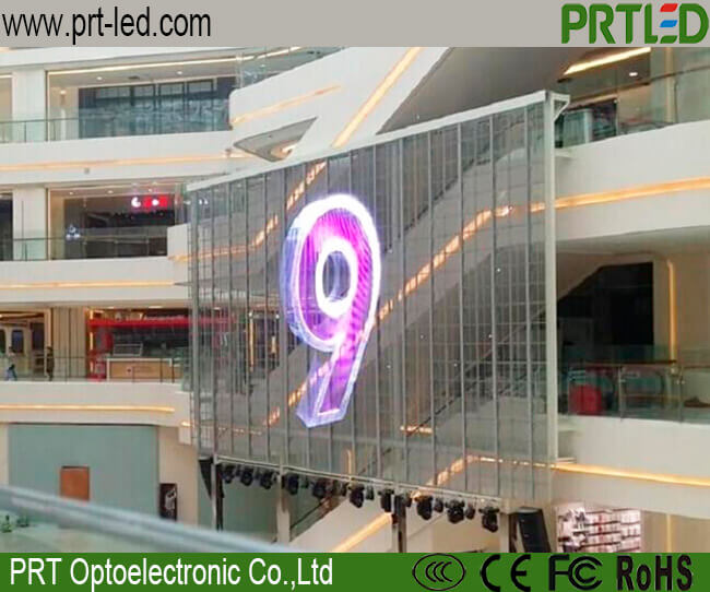 Higher transparency P3.91, P7.81 Full Color Glass LED Video Wall for shop window advertising
