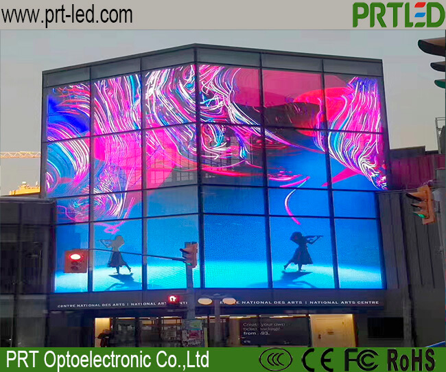 Full Color Glass Transparent LED Display for Outdoor Indoor Advertising (P3.9, P7.8)
